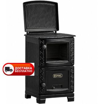 Duval EM-206F BL (BLACK EDITION) Печь-камин (евро буржуйка) с большой топкой